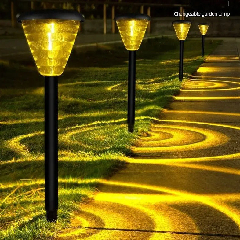 景観デザインにおける通路の芝生ランプのための多彩LED太陽光庭園ライト