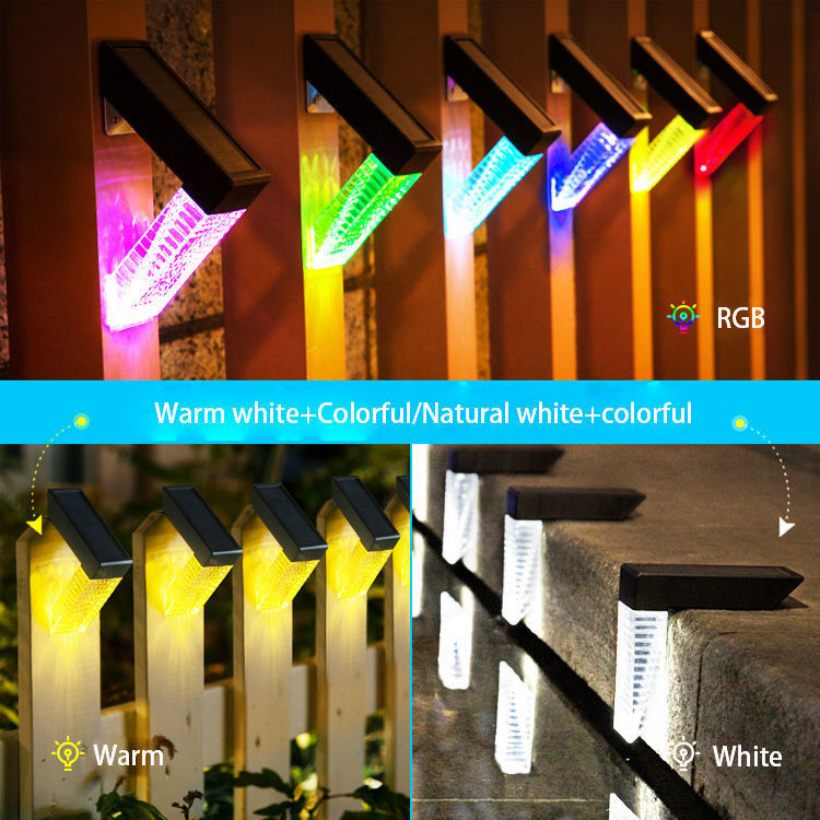 屋外 庭 芝生 ステップ 壁 スコン LED 太陽光 装飾 ライト IP65 防水