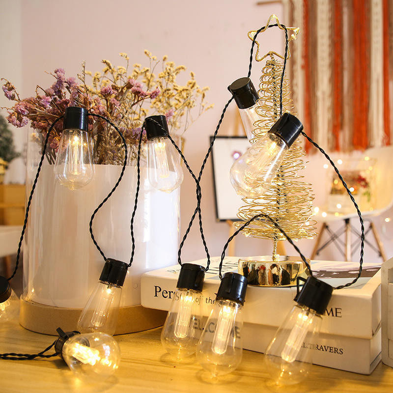 太陽電池LEDエジソン電球串灯 屋外クリスマス飾り 庭 6lm 1-