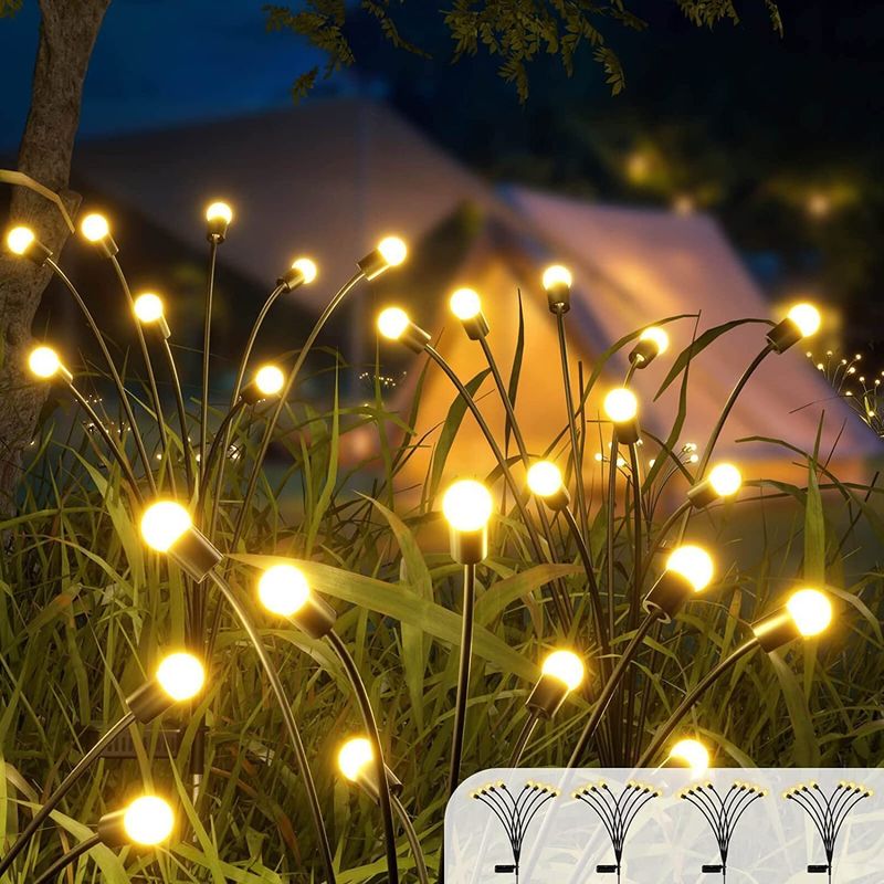 LED 太陽光発電 風力発電 揺れる花火虫ランプ 庭園 屋外 RGB 花火灯