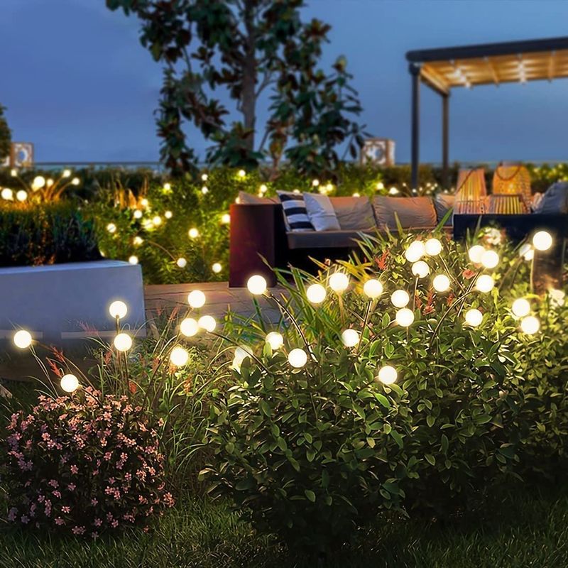 LED 太陽光発電 風力発電 揺れる花火虫ランプ 庭園 屋外 RGB 花火灯
