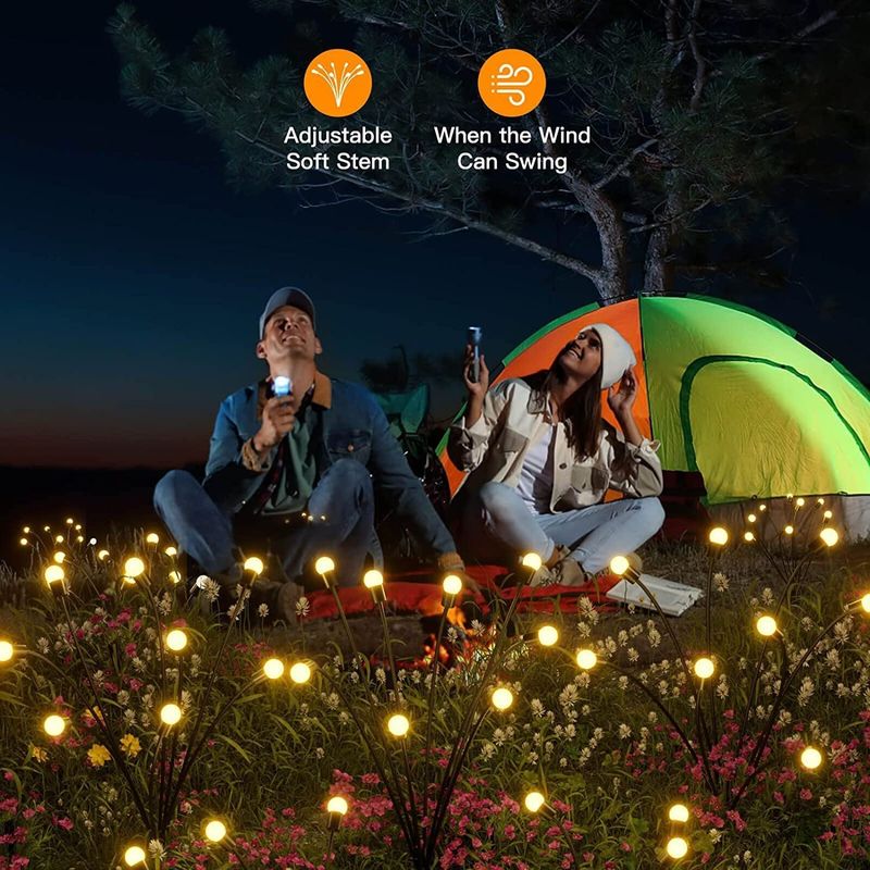 360° ビームアングル ソーラーガーデンライト LED 花火虫ライト 庭園装飾 庭院 Xma