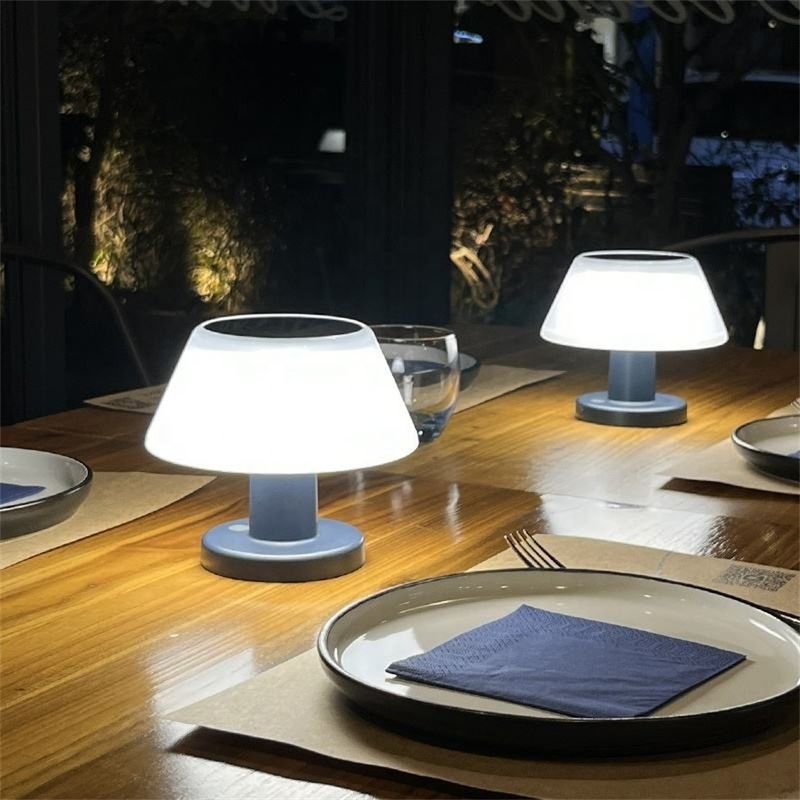 LED 太陽電池 デスクランプ テーブルライト ホワイト ナイトライト IP55 ガーデンパティオ 太陽電池 テーブルランプ