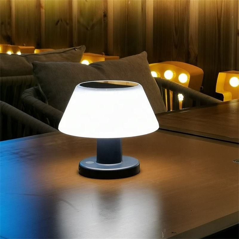 LED 太陽電池 デスクランプ テーブルライト ホワイト ナイトライト IP55 ガーデンパティオ 太陽電池 テーブルランプ