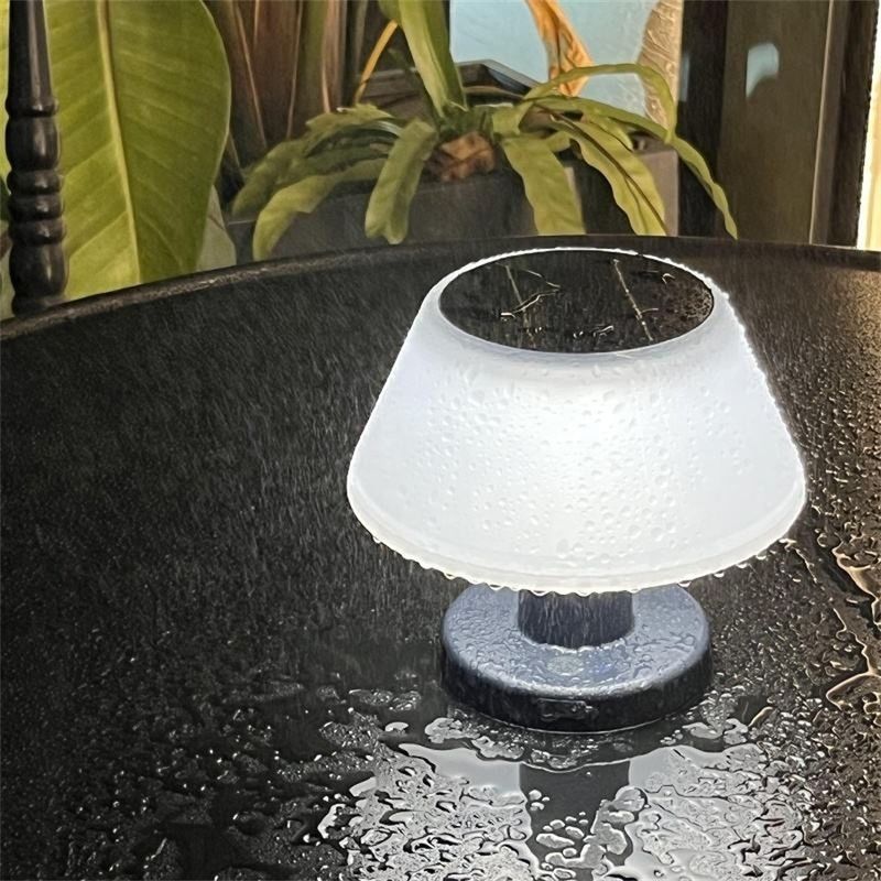 LED 太陽電池 デスクランプ テーブルライト ホワイト ナイトライト IP55 ガーデンパティオ 太陽電池 テーブルランプ