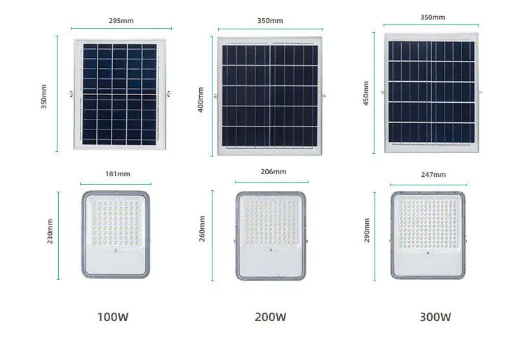 100w 200w 300w LED太陽光路面灯 安定し一貫した照明のために