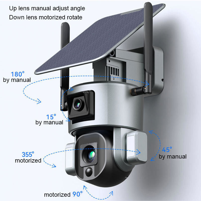 防水 1080p 2 Way Audio Wifi 4g 太陽光パネル バッテリー電源 屋外用 CCTV カメラ