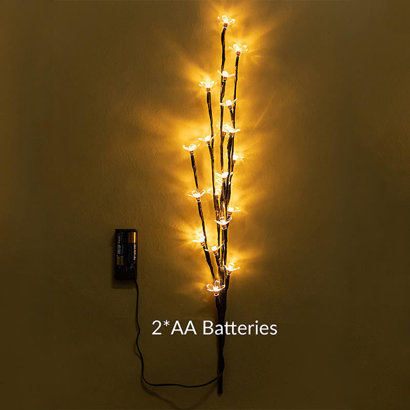 室内 36cm 24 電球 バッテリー クリスマススター 家庭装飾 LED 桜 花 テーブル ボンサイ 木 フェアリーライト