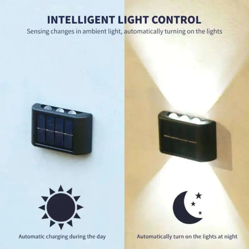 防水 4LED 6LED 上下 太陽光壁灯 庭庭 照明
