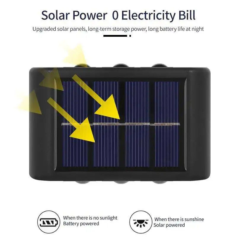 防水 4LED 6LED 上下 太陽光壁灯 庭庭 照明