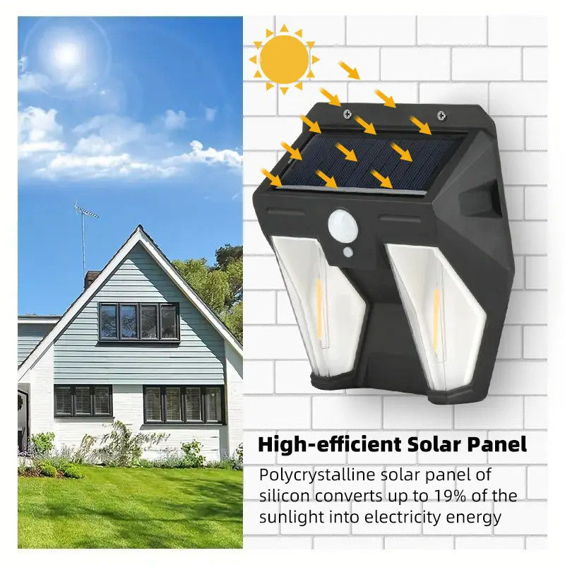 50000 時間 寿命 運動センサーとLED光源付きの屋外太陽光壁灯