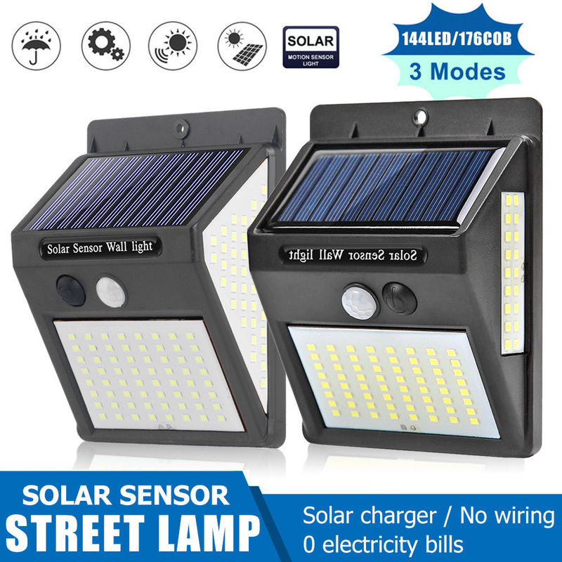 太陽光発電 48 コブ LED モーションセンサー セキュリティ ウォールライト